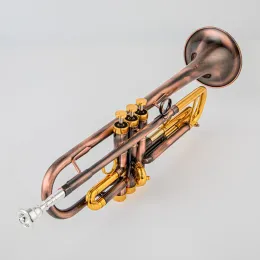 Hot Sell LT180S-43 Bb Small Trumpet Golden Key Professional Music Instruments with case Free Shipping