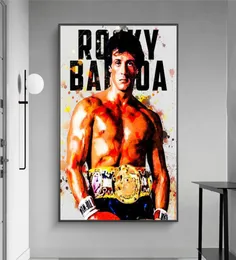 Aquarell abstrakte Rocky Balboa Boxen Bodybuilding Leinwand Malerei Poster Drucke Wandkunst Motivationsbild für Home Decor7936584