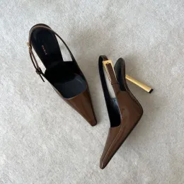Туфли из лакированной кожи с тиснением на пятке, золотистые туфли на шпильке с металлической пряжкой, женские туфли без шнуровки на высоком каблуке, роскошные дизайнерские туфли для вечеринок