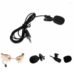 Microfones Clip-On Microphone Lapel Mini Lavalier MIC 3,5 mm bärbar för mobiltelefoninspelningskonferens