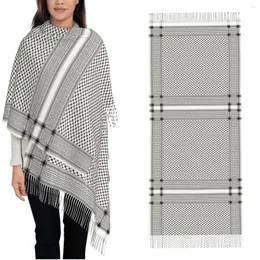 Scarves Palestinian Hatta Kufiya Folk Shawl Wraps Winter Warm Large Long Scarf Palestine Keffiyeh Traditional Pashminas Tassel