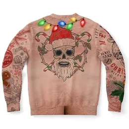 남성 스웨터 남성 여자 크리스마스 코스프레 재미있는 가슴 프린트 3D 후드 산타 클로스 커플 스웨트 셔츠 Tshirt 지퍼 코트하라 주쿠 풀오버 2022 220905