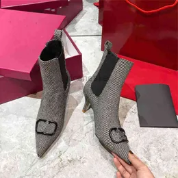 High Cloth valentinolies Snow Top Warm Design Thick Winter 58W6 Boots Wool Fashion Keeping Women Heel Vintage Sole Decorative Flat Leather Cotton TRSH