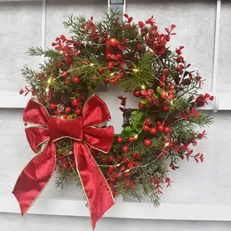 Christmas Decorations Wreath 24 Christmas Door Wreath Decorations Artificial Garland Wreath Front Xmas Pendant Rattan Wreath Window Suction Cups 231109