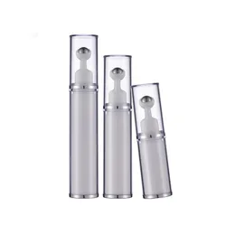 5 ml 10 ml 15 ml Vakuumflaska Akryl Eye Cream Roll On Bottle Steel Bead Cosmetic Eye Essence Packing Roller Bottle