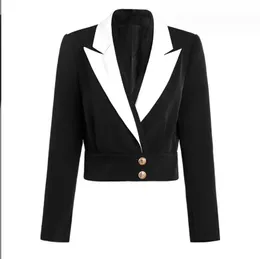 1105 xxxl 2023 Milan Runway Płaszcz jesienny marka w tym samym stylu płaszcz lapowy czarny czarny wysokiej jakości damski ubrania mody Sanmusen