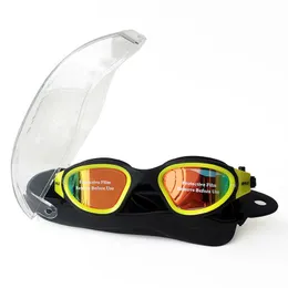 Goggles Whale Silicone Swimming Glass för de dåliga badglasögonen Anti-dimma UV-badglasögon för män Kvinnor Dioptrar Sport med Box P230408