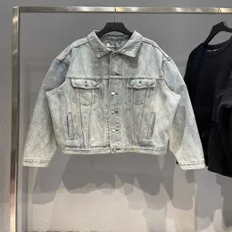 Designer t shirt Shirt High quality wash denim back English hot diamond jacket for men women