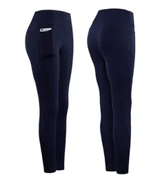 Yoga Outfits Women Stretch Pants Leggings Fitness Running Gym Sports Pockets Athletic Trousers High midjenergikläder2380458