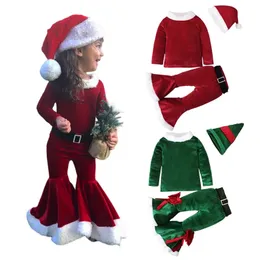 Kleidungssets Jahr Weihnachten Kostüm Kinder geboren Kleidungssets Winter Fleece TopsHosen Hüte Baby Jungen Mädchen Kleidung Weihnachtsmann Outfit 231109