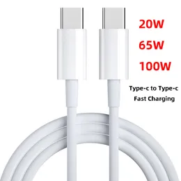 3ft 6ft 1M 2M QC 3.0 20W/ 65W/ 100W Fast Charge Type C to Type C Quick Charging USB Data Cable Core TPE Wire White 2 in 1 Charging Cable & Data Transfer Universal White