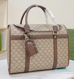 Pet Carrier Dog Bag Designer Cat Carriers Case Handbags Classic Net Travel Outdoor Web Beige