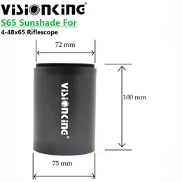 Visionking 65mm Objective Lens Tube Shade Riflescope Hood For 4-48x65 Aluminum Anti-Reflection Sunshade Optic Sight Accessory