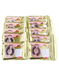 3D Mink Eyelashes False Eyelash Lashes Eye Lashes Extensions Brush Strips Selfadhesive مع Gold White Package6055812