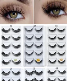 5 par 3D Mink Hair Natural Cross False Eyelashes Long Makeup Fake Eye Lashes Extension Women Eye Beauty Tools Dropship3036186