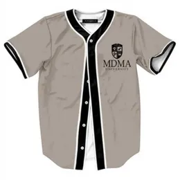 Beyzbol Jersey Erkekler Stripe Kısa Kollu Sokak Gömlekleri Siyah Beyaz Spor Gömlek YAW3001