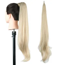 Synthetic Wigs Soowee Long Synthetic Hair Blonde Wrap Tail Flexible Hair Ponytails Hairpieces 231108