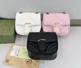 Bolsa de corrente amor mini onda pequena quadrada padrão máscara de cavalo bolsa de ombro de couro bolsa mensageiro para mulheres