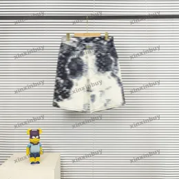 xinxinbuy Herr dam designer Shorts byxa Denim tie dye Bokstavstryck vår sommar svart blå grön S-3XL