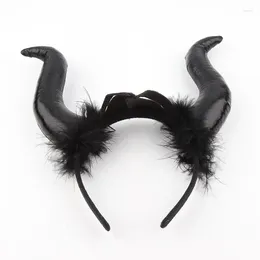 Party Supplies Devil Horn Headband Black Cosplay Hair Hoop Halloween Dress Up Accessories