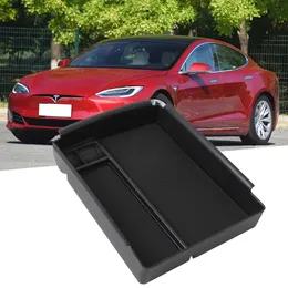 Bilarrangör Bil Central Armrest Storage Box för Tesla Model X Senare Model S 2016 2017 2018 Central Control Organizer Tray Accessories Q231109