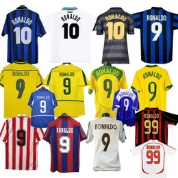 Ronaldo Inter Retro Soccer Jerseys 97 98 99 Top Thai Quality Brasil Vintage Football Shirt 1998 2002 04 06 Classic Soccer Brazils Football Shirts Kit