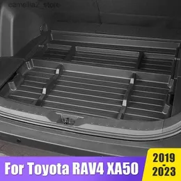 トヨタRAV4 RAV 4 2019-2021 2022 2023 XA50 CAR TRUNK BOXスペアタイヤストレージボックスオーガナイザーパッドホルダー自動貨物アクセサリーQ231109のカーオーガナイザー