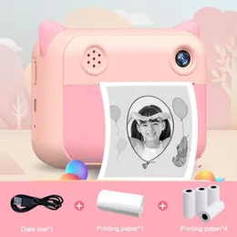 Цифровые камеры Детская камера Мгновенный отпечаток для детей 1080p HD с PO Pap Paper Toy Toy Birthday GiftDigital Lore22