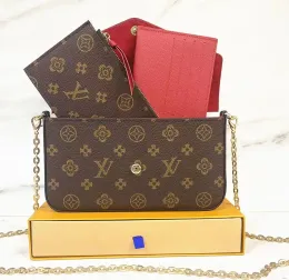 10A Yüksek Kaliteli Debriyaj Crossbody Felicie Pochette M61276 Omuz Çantaları Çanta Tasarımcı Çantalar Cüzdanlar 3 İçinde 1 Bayan Flep Bag Yüksek Altın Zincir Kutusu Toz Çanta