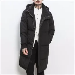 Men's Down M-5xl Inverno estilo chinês casacos de algodão jaqueta de manga longa acolchoada parkas com capuz de tamanho grande esbelto