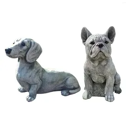 Dekoracje ogrodowe Dachshund Statue Decor Dekin Crafts Memorial Dog Lover Prezent Rzeźba Patio Patio Lawn Courtyard Home Dekoracja na zewnątrz