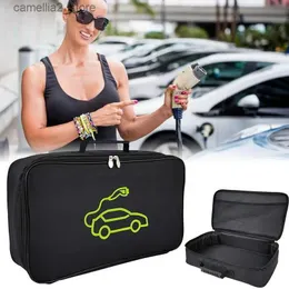 Bilarrangör Bil Charging Cable Storage Bag Jumper Carry Bag For Electric Car Storage Organizer Cables Cords Slanges Fire retardant EV Laddning Q231109