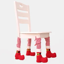 크리스마스 장식 테이블 발 커버 홈 장식 테이블 의자 보호 커버 의자 다리 크리스마스 의자 덮개