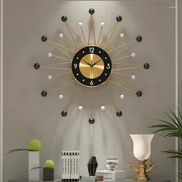 Wall Clocks Simple Living Room Clock Home Creative Watch El Lobby Decoration Iron Art Silent Sweep Seconds Decor