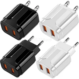 مزدوج 5V 2.4A EU US USB Wall Charger QC3.0 محول الطاقة لجهاز iPhone 11 12 13 14 15 Pro Max Samsung M1 PC MP3