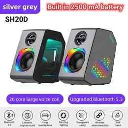 Computer Speakers SOAIY SH20D Desktop Esports Bluetooth Speakers 2500mAh Battery Long Battery Life TWS Wireless Stereo With RGB Light Caixa De Som YQ231103