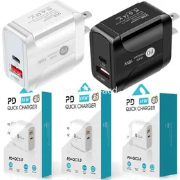 Alta velocidade 25w 20 18 ue eua ac casa viagem pd carregador usb-c tipo c adaptadores de energia para iphone 15 11 12 13 14 samsung s10 s20 htc m1