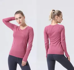 ulu Lemon new Long sleeve Fitness Stretch T-shirt Running Quick Drying Top Sports Breathable round neck Yoga top