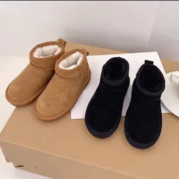 Crianças botas botas de grife super mini botas de neve mulheres homens pele tasman castanha areia bege inverno australiano botas nuas bowknot botas