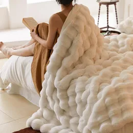 Одеяла Tuscan имитация мехового одеяла для зимнего тепла Супер удобный кровать Высокий теплый диван 130x160 см.