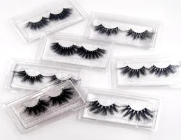 25mm 5D Mink ögonfransar med transparenta plastlådor Crisscross Strands Cruelty Soft Long Fake Eyelashes2536579