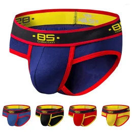 Cuecas masculinas estiramento cintura baixa bikini bolsa saco roupa interior de algodão sexy cuecas macias respirável calcinha masculina deslizamento homme