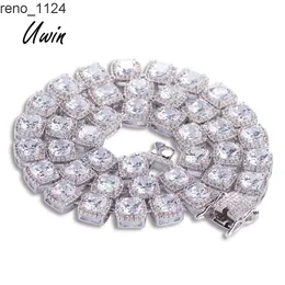 Hiphop bling is ut aaa kubik zirkonia tennis choker kvinnor män baguette cz sten fyrkantiga kedja halsband rappar smycken