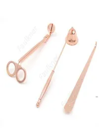 3 in 1 Candle Accessory Set Scissors Cutter Candles Wick Trimmer Snuffer Accessories Sets Rose Gold Black Silver DAF2525724083