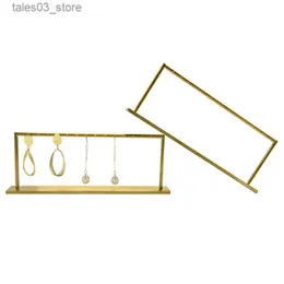 Jewelry Boxes Metal Earring Show Stand Gold Color Luxury Jewelry Ring Holder Rack Home Women Desk Decaration Organizer Shelf Q231109