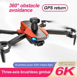 35 minuter Flying Night Vision GPS 5G DRONES 6K HD ESC CAMERAS 5KM BILD TRANSMISSION Borstless Motor Aircraft Three Axis Gimbal Hinder Undvikande quadcopter RC Drone