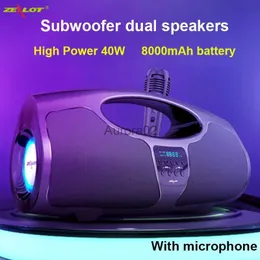 Bilgisayar Hoparlörleri Zealot P1 40W Güçlü Bluetooth Boombox Bilgisayar Hoparlörleri Taşınabilir Kablosuz Stereo Subwoofer Bas Hoparlör FM Radyo Karaoke YQ231103