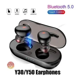 Y30 Y50 TWS Bluetooth 5.0 kulaklıklar kablosuz kulaklıklar, Android iOS cep telefonu için kulak stereo kablosuz hifi kulaklıkta dokunmatik kontrol sporu maksimum sumsang xiaomi vs a6s 4