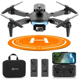 Drone F19 com câmera 1080P para adultos, crianças, quadricóptero RC com quatro vias, prevenção de obstáculos, siga-me, waypoint, voo, altitude, espera
