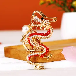 Chinese Draak Sleutelhangers Glanzende Kleurrijke Strass Parel Hanger Sleutelhanger Creatieve Vrouwen Mannen Tas Autosleutel Houders Accessoires Cadeau